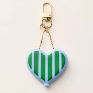 NWT Kate Spade Striped Heart Coin Purse Bag Charm Keychain Target Collaboration
